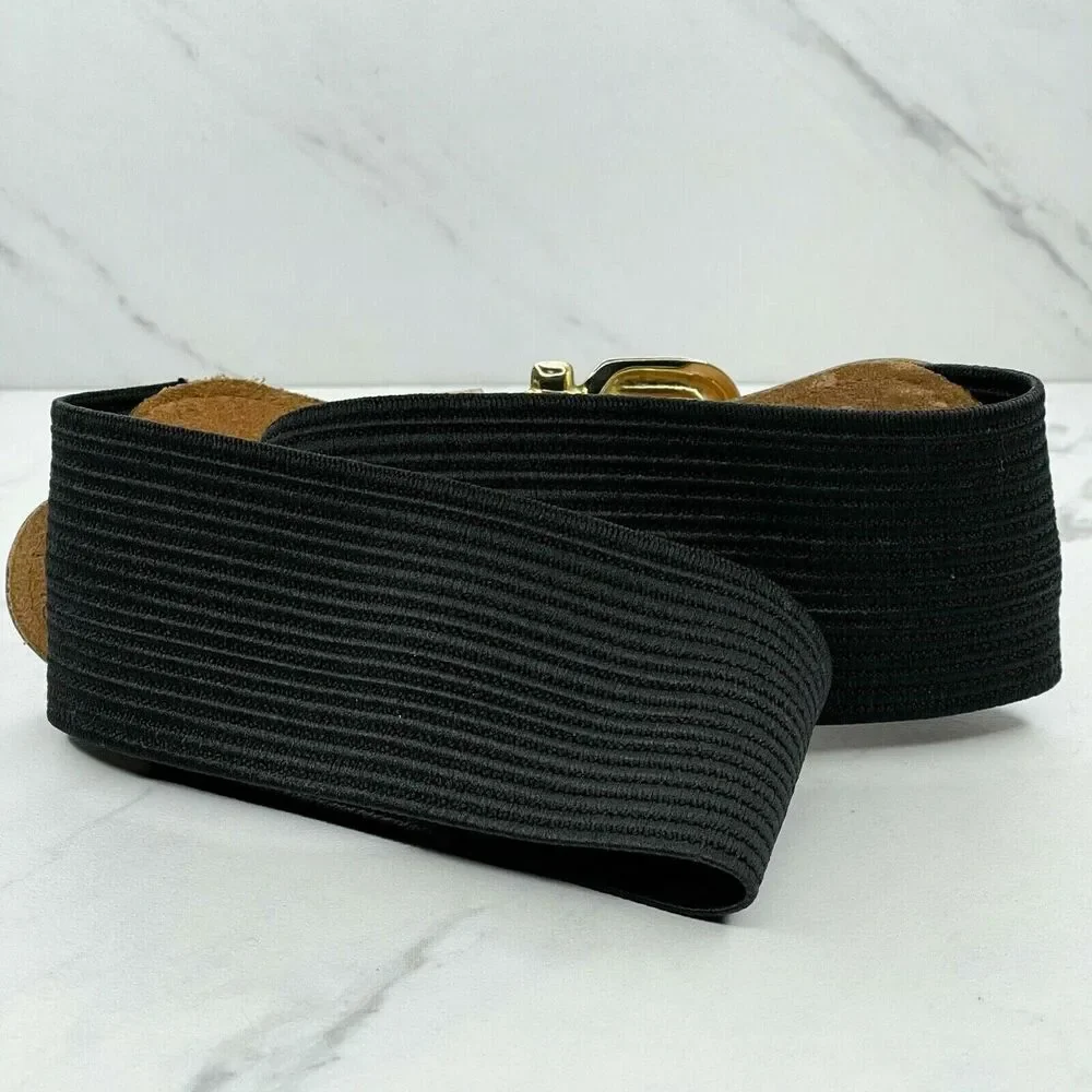 Vintage The Limited Stretch Belt Leather Trim Gold Hardware Medium (M) ✨